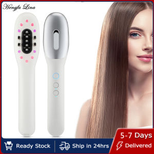 Hengfa Lina เครื่องเลเซอร์ไฟฟ้าเจริญเติบโตของเส้นผมเครื่องนวดหนังศีรษะไมโครปัจจุบัน EMS ไฟ LED แปรงป้องกันผมร่วงหวีความถี่สูง