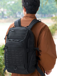 Mens Outdoor Tactical Backpack Fishing Lure Traveling Hiking Sports Large Capacity Dual Shoulder Bag Canvas Pure Color