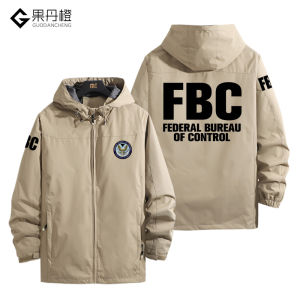 เสื้อแจ็คเก็ตฮู้ดแบบมีฮู้ดแบบนุ่มสำหรับเยาวชน FBC Federal Control Bureau Organization Logo เสื้อแจ็คเก็ตแบบมีซิปที่ทนทานและทนทาน