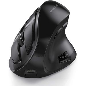 JOMAA 2.4G Wireless Mouse Rechargeable Bluetooth Mouse Ergonomic Vertical Mouse for Mac Windows Laptop Tablet Gaming Mause
