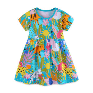 Jumping Meters | 2-7T New Arrival Forest Princess Dresses Summer Girls Party Dress Animals Fashion Kids School Children Clothing Toddler Dresses