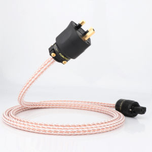 High Quality HiFi Audio 12TC Power Cable 6N OCC Hifi Power Cord with Gold Plated UK Plug Mains Cord for Amp DVD Mulitimedia hifi power cord uk