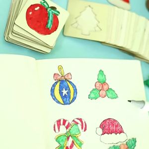 Meade | 20pcs Montessori Kids Drawing Toys Wooden DIY Painting Stencils family Educational Craft Puzzle imitate Toys for Kids Gifts