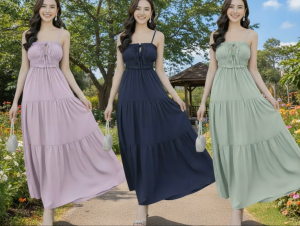TFPH Leena Flowy Maxi Dress – Chic & Comfy for Small to Medium Frames