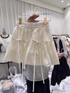 Váy Ngắn Chữ a Cạp Cao Mùa Hè Mới Cho Nữ Cỡ Lớn Có Nơ Bướm Váy Midi Chữ a Cạp Cao Bằng Vải Polyester Màu Trơn