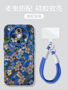 Oppo Findx8s F9 pro Protective Silicone Case Ultra Full Cover Anti-fall X7p X6 Blue Flower Soft Shell Female Model New Design