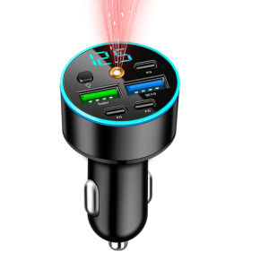 Sạc Ô Tô 66W Tích Hợp Máy Chiếu Sao 5 Cổng: 2 Cổng USB A 22.5W + 1 Cổng USB A 15W + 3 Cổng Type-C PD 15W Bộ Sạc Nhanh Cho Điện Thoại Di Động