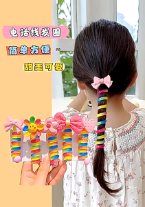 KR-A002 Ikat Rambut Spiral Aksesoris Kunciran Rambut Anak Perempuan Aksesoris Ponytail Fashion Korea