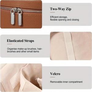 1pcLarge Capacity Fashionable High Aesthetic Makeup Bag Luxury Handheld Cosmetic Pouch Elegant Beauty Organizer