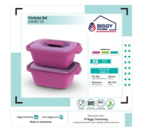 Kotak Wadah Sayur 700ml Victoria Set Isi 2pcs Lunch Box Serbaguna Cup Kotak Sambel / Sambal Toples Tempat Makanan Set ori merek biggy bpa free elecstor3