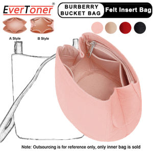 EverToner กระเป๋าผ้าสักหลาดสำหรับ Burberryกระเป๋าทรงถังกระเป๋าใส่ของแบบพกพามีซิป