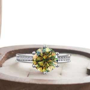 Premium Lab Created 3ct 9mm Moissanite Silver Ring Elegant High Quality Simulated Diamond Female Dating Party Jewelry Gift