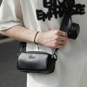 ผู้ชาย สไตล์ลำลอง กระเป๋าโทรศัพท์สะพายข้างขนาดเล็กชุดทํางานแบบพกพากระเป๋าสะพายไหล่เดี่ยวแนวทแยง นุ่ม พื้นผิวลายสีบริสุทธิ์