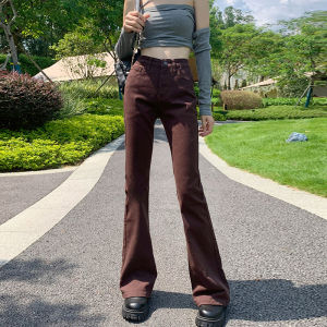 Celana Bootcut Jeans Wanita Highwaist Lurus Terbaru Korean Style Loose Pinggang Tinggi Slim Fit Celana Panjang Kekinian Jeans Peregangan