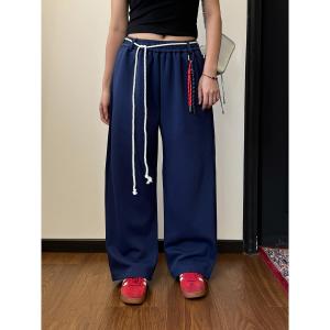American Retro Jennie Same Jazz Dance Hip Hop Casual Pants Men and Women Straight-leg Loose All-Match Street Fashion