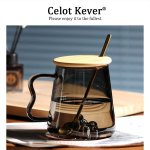 Japanese Style Heat Resistant Glass Mug with Handle and Lid