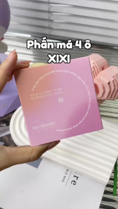 Bảng Má Hồng 4 Ô XIXI Tông Lạnh Hồng Tím Có Nhũ Phấn Hồng Má Dạng Bột Nén Bám Lâu Kèm Highlight Nhũ Sáng Cực Xinh