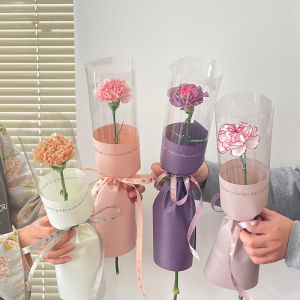 Transparent Glassine Paper Single Stem Flower Bouquet Packaging Bag Multi-Stem Carnation Rose Flower Wrapping Paper Fresh Flowers