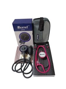 Baxtel APG PURPLE Ring Aneroid Sphygmomanometer With Magenta DELUXE Stethoscope