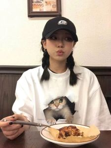 Retro American Style Large Size Short Sleeve T-Shirt for Men and Women Loose Fit Cotton Printed Work Shirt Mid to Long Length