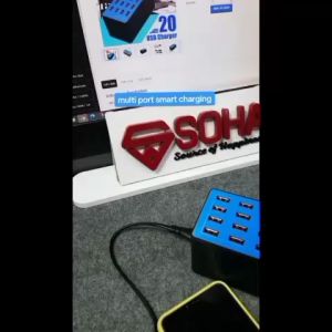 SOHA MP-02 A5 Plus Charger Station Multi Port 100W 20 Port USB Fast Charging + Outputnya Automatic