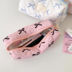 Pen Bag Bow Pencil Case Portable Estuches Escolares Pencil Pouch Soft Pencilcase Trousses Scolaires Cute Stationery Pencil Case