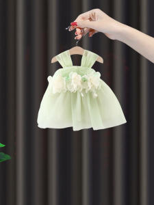 Váy Công Chúa Mùa Hè Cho Bé Gái Váy Sinh Nhật Cho Bé Gái Váy Cotton Pha Trộn Màu Hồng Váy Chữ a Thường Ngày Cho Bé Gái