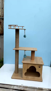 Trụ cào móng nhà cây cho mèo PETDECOR CT007 – Cat tree gỗ lắp ráp nhỏ gọn