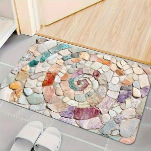 Thảm Tắm Đá Tảo Diatomite Xoắn Ốc Nhiều Màu Sắc VIKAMA Nhanh Khô Chống Trơn Trượt Dùng Cho Cửa Ra Vào Phòng Tắm Nhà Bếp Phòng Khách Quầy Bar Thân Thiện Với Môi Trường