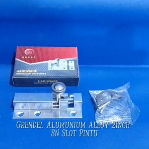 Grendel Alumunium Alloy 2\" SN Slot Pintu Tahan Karat Putih Silver