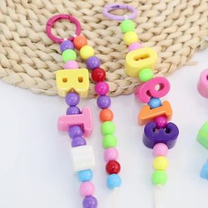 Big Hole Acrylic Letter Beads Children Handcraft Ornament Alphabet Spacer Beads DIY Jewelry Necklace Keychain Accssories