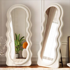 Body Mirror Whole Body Wave Floor mirror aesthetic mirror with stand Household Bedroom