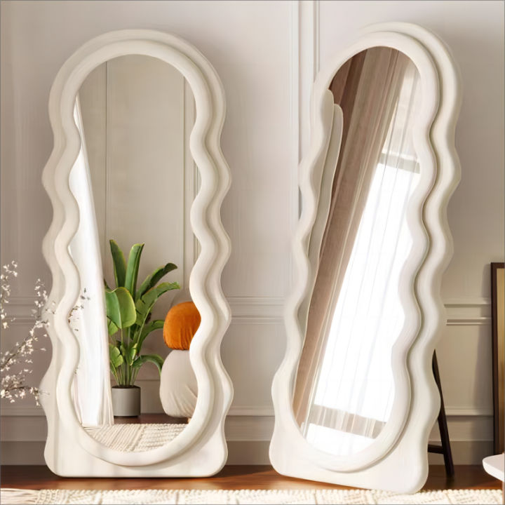 Body Mirror Whole Body Wave Floor mirror aesthetic mirror with stand ...