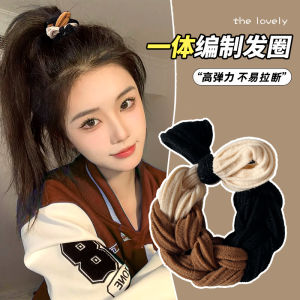 ยางรัดผมถักหนาทนทาน ยางรัดผมทรงกลม ยางรัดผมฤดูใบไม้ร่วงและฤดูหนาว สีบริสุทธิ์ ยางรัดผมสำหรับรัดผม