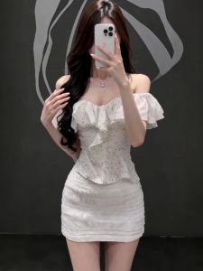 CHANGTONG | Bộ Quần Áo Bodycon Trễ Vai