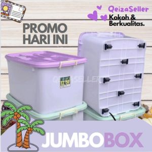 GRATIS ONGKIR! Container Box Jumbo Besar EZY 150 LITER + 8 Roda Kontainer Box - QEIZA SELLER
