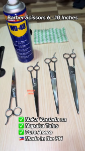 Barber Scissors 6-10 Inches (Sharpened) Vaciada Carbon Steel Quality Gunting Pure Asero Haircutting Shear With Case Durable Haircare High Quality