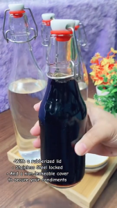 1000ml 500ml Glass Wine Bottle Airtight Leakproof Sealed Bottles Beverage Glass Jar Seasoning Bottle