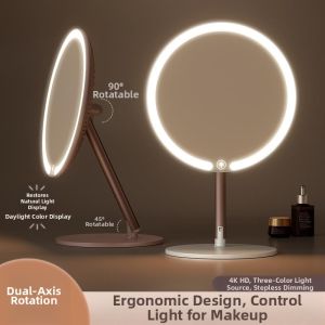 LED Desk Makeup Mirror With Storage