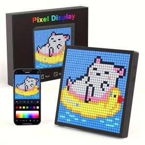 Màn Hình Pixel LED 32x32 Pixel Art Có Thể Lập Trình Với Điều Khiển APP Hoạt Hình Sáng Tạo Văn Bản & Hiển Thị Đồng Hồ Kỹ Thuật Số Để Chơi Game Vui Nhộn