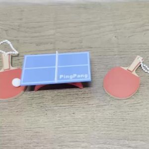 1 Mini Table Tennis Keychain Set 3D Printed PLA Desktop Decoration Keychain