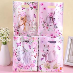 10/20/50pcs Pink Floral Horse Biscuit Candy Bags Gift Packing Bags Cowgirl Treat Bag for Birthday Bachelorette Party Decorations