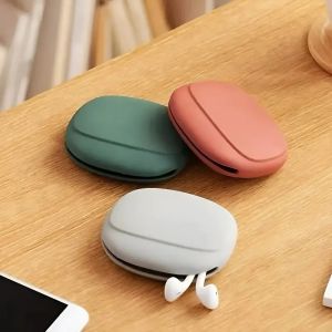 Silicone Earphone Data Cable Storage Box Mini Key Box Lipstick Mini Storage Bag Green Light Gray Red