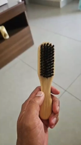 Boar Bristle Hair BrushWood Smooth Slick Back Hair BrushProfessional Flyaways Control Teasing Function Backcombing Design Sleek Ponytail Brush Hair Care