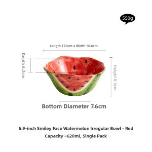 YOGEHOME | Cartoon Cute Hand-Painted Watermelon Ceramic Bowl