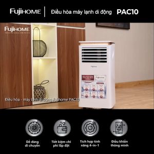 Điều hoà di động kiêm hút ẩm 10.000 BTU FUJIHOME dùng cho phòng 25m2 máy lạnh mini đứng di động có điều khiển từ xa không cần lắp đặt