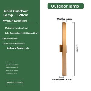 GAOBIGEGE | Outdoor Waterproof Long Strip Wall Light for Villa and Courtyard