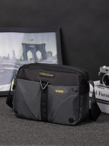 Volunteer | Mens Canvas Crossbody Bag Casual Oxford Cloth Large Capacity Shoulder Bag Leisure Trendy Backpack Nylon Fabric Zipper Closure