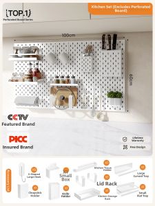 BEIQIVI | Magnetic Metal Holes Board Hooks Shelf