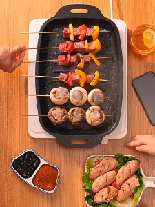 BF-C1338 Wajan Panggangan Panjang Portabel Grill Pan Korea Datar BBQ Anti Lengket Tahan Panas